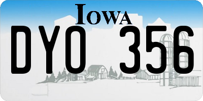 IA license plate DYO356