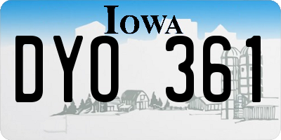 IA license plate DYO361