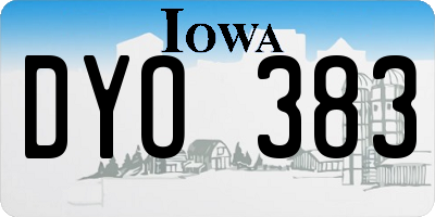 IA license plate DYO383