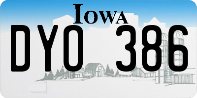 IA license plate DYO386