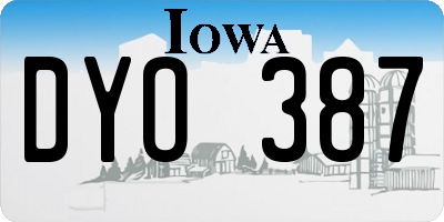IA license plate DYO387