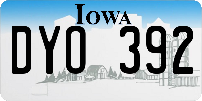 IA license plate DYO392