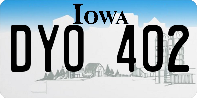 IA license plate DYO402