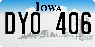 IA license plate DYO406