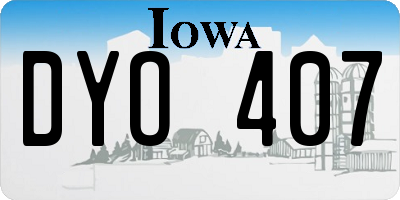 IA license plate DYO407