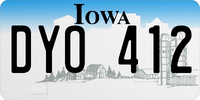 IA license plate DYO412