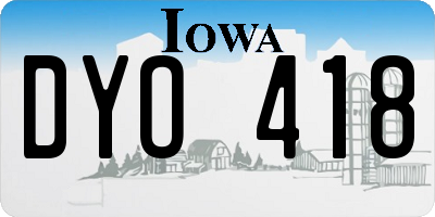 IA license plate DYO418