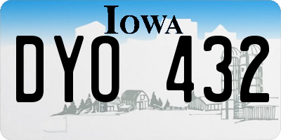 IA license plate DYO432