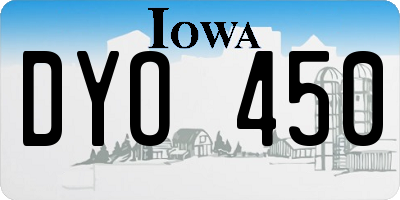 IA license plate DYO450