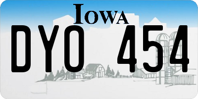 IA license plate DYO454