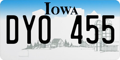 IA license plate DYO455