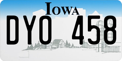 IA license plate DYO458