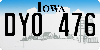 IA license plate DYO476
