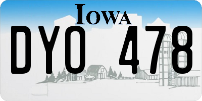 IA license plate DYO478