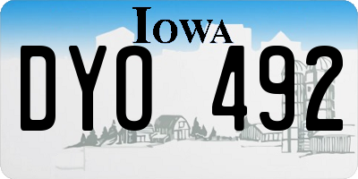 IA license plate DYO492