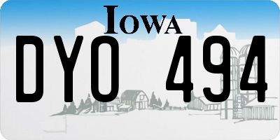 IA license plate DYO494