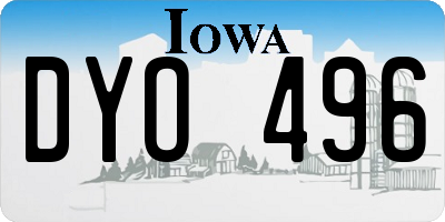 IA license plate DYO496
