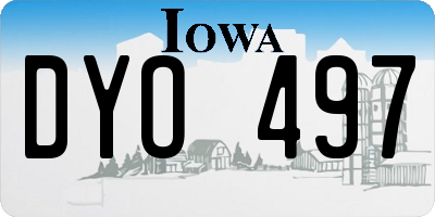 IA license plate DYO497