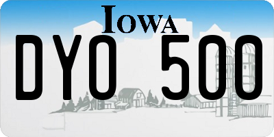 IA license plate DYO500
