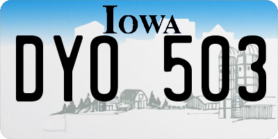 IA license plate DYO503
