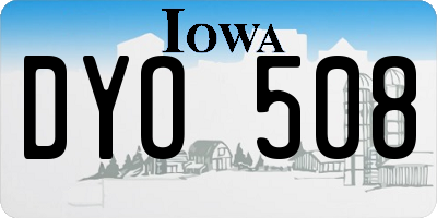 IA license plate DYO508
