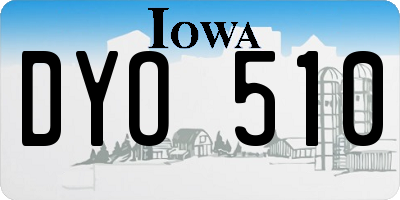 IA license plate DYO510