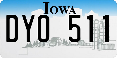 IA license plate DYO511