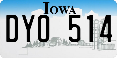 IA license plate DYO514