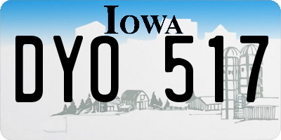 IA license plate DYO517