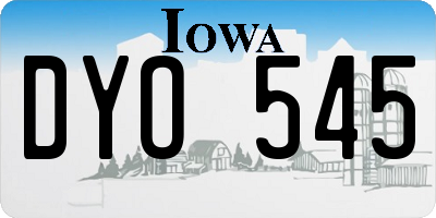 IA license plate DYO545