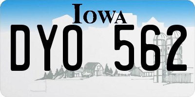 IA license plate DYO562