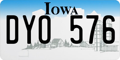 IA license plate DYO576