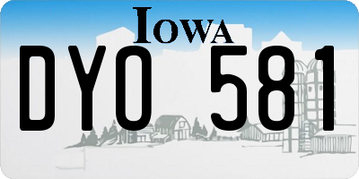 IA license plate DYO581