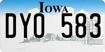 IA license plate DYO583