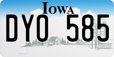 IA license plate DYO585