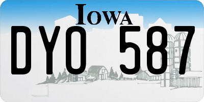 IA license plate DYO587