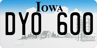 IA license plate DYO600