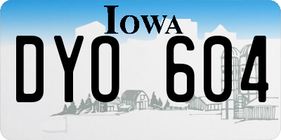 IA license plate DYO604
