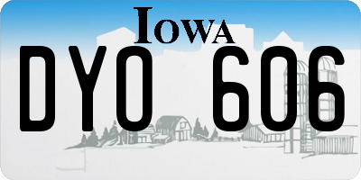 IA license plate DYO606