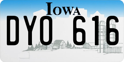 IA license plate DYO616