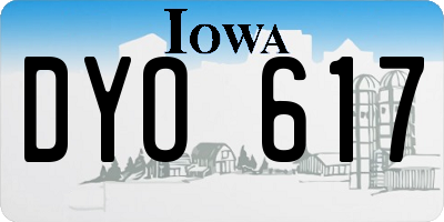 IA license plate DYO617