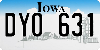 IA license plate DYO631
