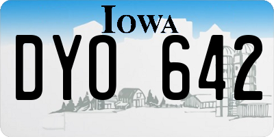 IA license plate DYO642