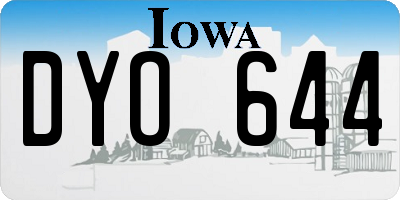IA license plate DYO644