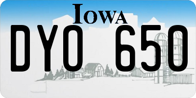 IA license plate DYO650