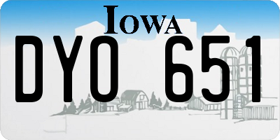 IA license plate DYO651