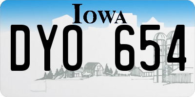 IA license plate DYO654