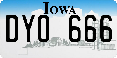 IA license plate DYO666