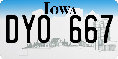 IA license plate DYO667