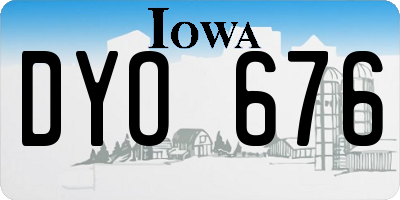 IA license plate DYO676